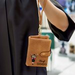 Personalized Cartoon Character Birth Flower Butterfly Tri-Fold PU Leather Wristlet Wallet with Name and Year Graduation Gift for Women Graduates