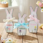 Personalised Cute Easter Bunny Wooden Ornament with Name Tabletop Decor Easter Party Gift for Family Kids