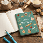 Personalised Recipes Cake A5 A6 PU Leather Notebook with Name Daily Use Birthday Gift for Baker Baking Enthusiast