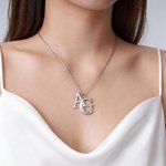 Personalisierte doppelte Initialen Namen Halskette Zierliche Schmuck Hochzeit Geburtstag Jahrestag Muttertag Geschenk für Frauen