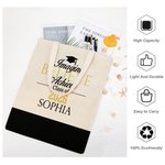 Personalised Imagine Believe Achieve Retro Canvas Tote Bag with Name Graduation Gift for Graduates Seniors