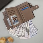 Personalized Engraved Photo Men's Foldable Compact Leather Wallet with  Text Father's Day Birthday Gift for Men