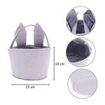 Personalisierter gestreifter Osterkorb im Aquarell-Osterhasen-Design | mit Namen und Initiale | mit Hasenohren | Ostern Eiersuche Geschenk für Kinder