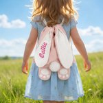 Sac à dos à cordon personnalisé avec nom brodé et queues d'oeufs de Pâques Cadeau de Pâques pour enfants