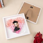 Personalizada de dibujos animados de Graduados Amor Flor de papel Shadow Box Marco con Nombre Decoración para el Hogar Graduación Keepsake Regalo para la Mujer