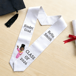 Personalised Cartoon Character Multi-Colour Graduation Sash with Name and Year Graduation Party Gift for Preschool Kindergarten