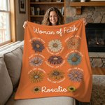 Personalisierte Frau des Glaubens Bibel Verse Blume weiche Decke mit Namen Home Decor Christian Geburtstag Geschenk für christliche Frau