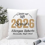 Personalizzato Classe 2026 Senior Pride Graduation Throw Pillow Cover Cerimonia di laurea regalo per gli amici adolescenti