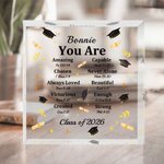 Personalized You Are Bible Chapter Graduation Cap Acrylic Plaque with Name and Year Home Decor Graduation Gift for Class of 2026 Graduates Christians