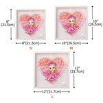 Personalizada de dibujos animados de Graduados Amor Flor de papel Shadow Box Marco con Nombre Decoración para el Hogar Graduación Keepsake Regalo para la Mujer