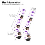 Personalisierte Multi-Color Crew Socken Kniestrümpfe mit Foto weich und atmungsaktiv Graduation Feier Geschenk für Freund Klassenkamerad