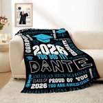 Personalized Class of 2026 You Did It  Graduation Cap Soft Throw Blanket with Name and Year Home Decor Graduation Party Gift for Graduates