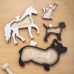 Boîte en bois personnalisée en forme d'animal de compagnie avec nom Cadeau commémoratif pour les propriétaires d'animaux de compagnie
