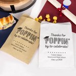 Personalized Food-grade Popcorn Biscuit Treat Bags Set of 20 Graduation Party Favors Decoration for Graduates Seniors