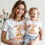 Personalized 2026 Our First Mother's Day Together Giraffe Baby Onesie Gift for Baby New Mother