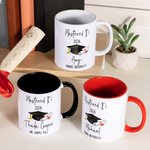 Personalised Mastered It Graduation Cap 11oz Name Mug with School Name and Year Graduation Gift for Graduates