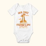 Personalized 2026 Our First Mother's Day Together Giraffe Baby Onesie Gift for Baby New Mother