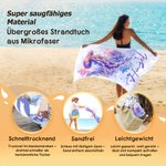 Personalisiertes Strandtuch im Aquarellstil | mit Meeres­tier-Motiv und Namen | in Übergröße erhältlich | Sommerausflug Geschenk für Familie Freunde