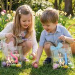 Personalisierte Oster-Geschenktüte im Peter-Hase Design | mit Name und Initiale | mit Schleife | wiederverwendbar | Ostern Geschenk für Kinder