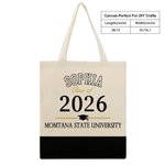 Personalised Imagine Believe Achieve Retro Canvas Tote Bag with Name Graduation Gift for Graduates Seniors