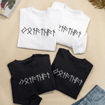 Personalized Multicolor Viking Runes Design T-Shirt Sweatshirt Hoodie with Name Father's Day Gift for Viking Enthusiasts and Nordic Culture Lovers