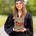 Personalizado Cartoon Graduate Carácter Cuero Cubierta Cuaderno con Nombre Graduación portátil Viaje Esenciales Regalo para Mujeres