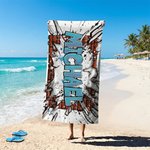 Personalisierte Graffiti-Stil schnell trocken überdimensioniert Mikrofaser Strandtuch mit Namen Sommer Urlaub Strand Party Geburtstag Geschenk für Kinder Freunde