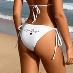 Gepersonaliseerd Wit Glitter Bergkristal Driehoek Bikini Zwempak met Naam Strand Vakantie Huwelijksreis Cadeau voor Bruid