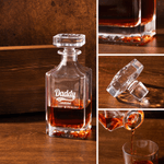 Personlig farfar etablerad whiskydekant med datum och titel fars dag födelsedagspresent för bartender whiskyälskare