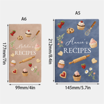 Personalised Recipes Cake A5 A6 PU Leather Notebook with Name Daily Use Birthday Gift for Baker Baking Enthusiast