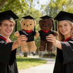 Ours en Peluche Personnalisé avec Nom et Badge d’École Cadeau de Fin d’Études pour Amis Cadeau Fin d’Études pour Amis Maternelle ou Université