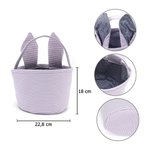 Panier d'œufs à oreilles lapin personnalisé avec nom et personnage - Style de l'enfant dans le bulldozer ou la pelleteuse - Cadeau Pâques pour enfants