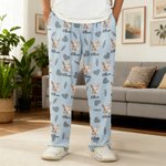 Personalized Paw Print Carrot Pet Photo Soft Skin-Friendly Pajama Pants with Name Birthday Gift for Family Friends Pet Lovers