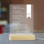 Plaque Acrylique Personnalisée avec Texte Lumière LED et Base en Bois Classe de 2026 Cadeau Inspiration Remise des Diplômes pour Diplômé