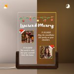 Lámpara de noche LED acrílica personalizada de varios temas con texto fotográfico y base de madera En memoria del amor Navidad Cumpleaños Regalo para amigos Familia