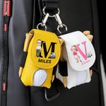 Bolsa de golf de cuero de PU personalizada con personaje de dibujos animados con inicial y nombre Accesorios de golf Regalo de cumpleaños para los amantes del golf