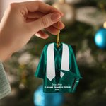 Personalized Wooden Graduation Uniform Ornament with Ribbon Name School and Year Graduation Gift for Graduate