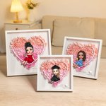Personalizada de dibujos animados de Graduados Amor Flor de papel Shadow Box Marco con Nombre Decoración para el Hogar Graduación Keepsake Regalo para la Mujer