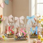 Personalisierte Oster-Geschenktüte im Peter-Hase Design | mit Name und Initiale | mit Schleife | wiederverwendbar | Ostern Geschenk für Kinder