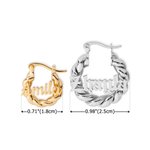 Personligt Twisted Band Name Design Hoop Earrings Dainty Smycken Födelsedag Julklapp för kvinnor