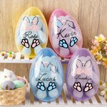 Uovo di Pasqua Jumbo riempibile del coniglietto di Pasqua personalizzato e portachiavi di peluche estensibile con nome Cesto riempitivo Regalo per la festa di Pasqua per bambini