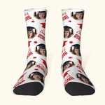 Personalisierte Multi-Color Crew Socken Kniestrümpfe mit Foto weich und atmungsaktiv Graduation Feier Geschenk für Freund Klassenkamerad