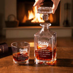 Personlig farfar etablerad whiskydekant med datum och titel fars dag födelsedagspresent för bartender whiskyälskare