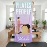 Personalized Cartoon Pilates Character Gradient Colour Pilates Towel with Name Sports Accessories Birthday Fitness Gift for Pilates Lover