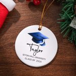 Adorno de Graduación Personalizado con Nombre Clase de 2026 Regalo de Graduación de Navidad para Graduados