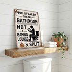 Personalized Funny This Is A Bathroom Not An Internet Cafe Vintage Metal Sign Farmhouse Washroom Wall art Decor Housewarming Gift for Him Husband Dad