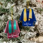 Personalized Wooden Graduation Uniform Ornament with Ribbon Name School and Year Graduation Gift for Graduate