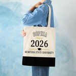 Personalised Imagine Believe Achieve Retro Canvas Tote Bag with Name Graduation Gift for Graduates Seniors