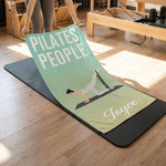 Personalized Cartoon Pilates Character Gradient Colour Pilates Towel with Name Sports Accessories Birthday Fitness Gift for Pilates Lover