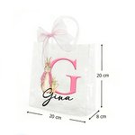 Personalisierte Oster-Geschenktüte im Peter-Hase Design | mit Name und Initiale | mit Schleife | wiederverwendbar | Ostern Geschenk für Kinder